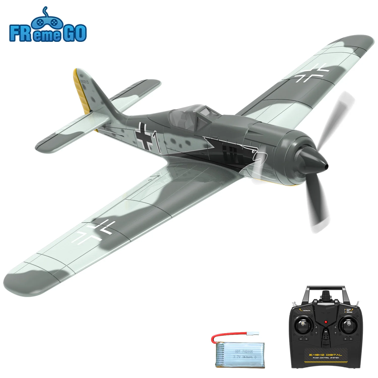 Фото Радиоуправляемый самолет Volantex FW190 2,4G, 6-осевой, 4-канальный EPP, 400 мм, размах с фиксированным крылом, радиоуправляемый истребитель, одноклавишный пилотажный RTF Warbird Plane №1