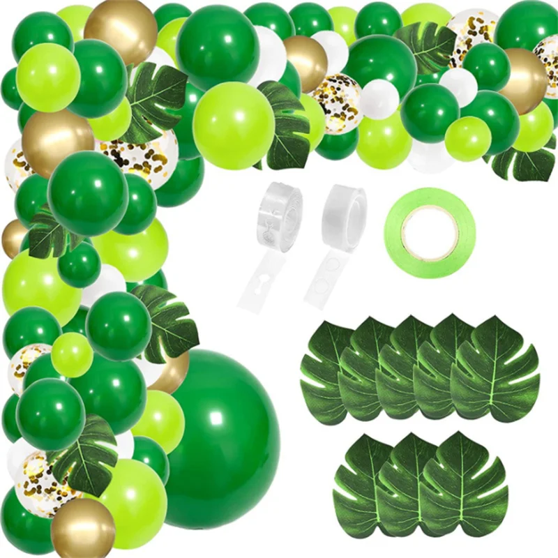 

Набор винтажных зеленых воздушных шаров с авокадо, цепочка для украшения дня рождения, свадьбы, детской тематической вечеринки с зеленым лесом