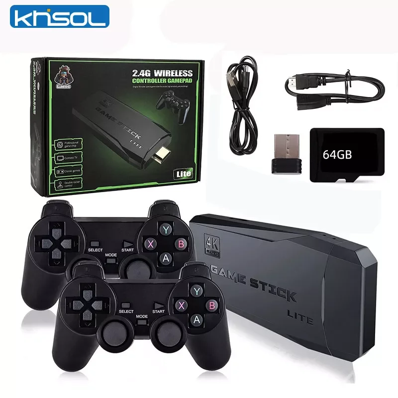 

4K Video TV Game Console HD Output Emulator 10000 Classic Games Game Stick Gaming 2.4G Wireless Controller For PS1/GBA/FC