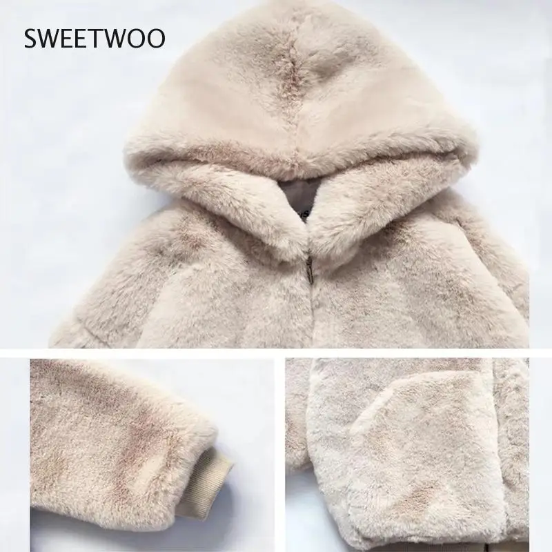 2022 New Winter Imitation Mink Loose Sweater Women Thick Fur Coat Mid-length Hooded Waterproof Mink Coat