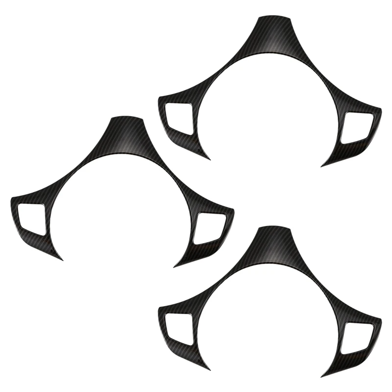 

3X Car Steering Wheel Decoration Cover Trim Frame Sticker For Bmw E90 3 Series 2005-2012 Car Accessories(Carbon Fiber)