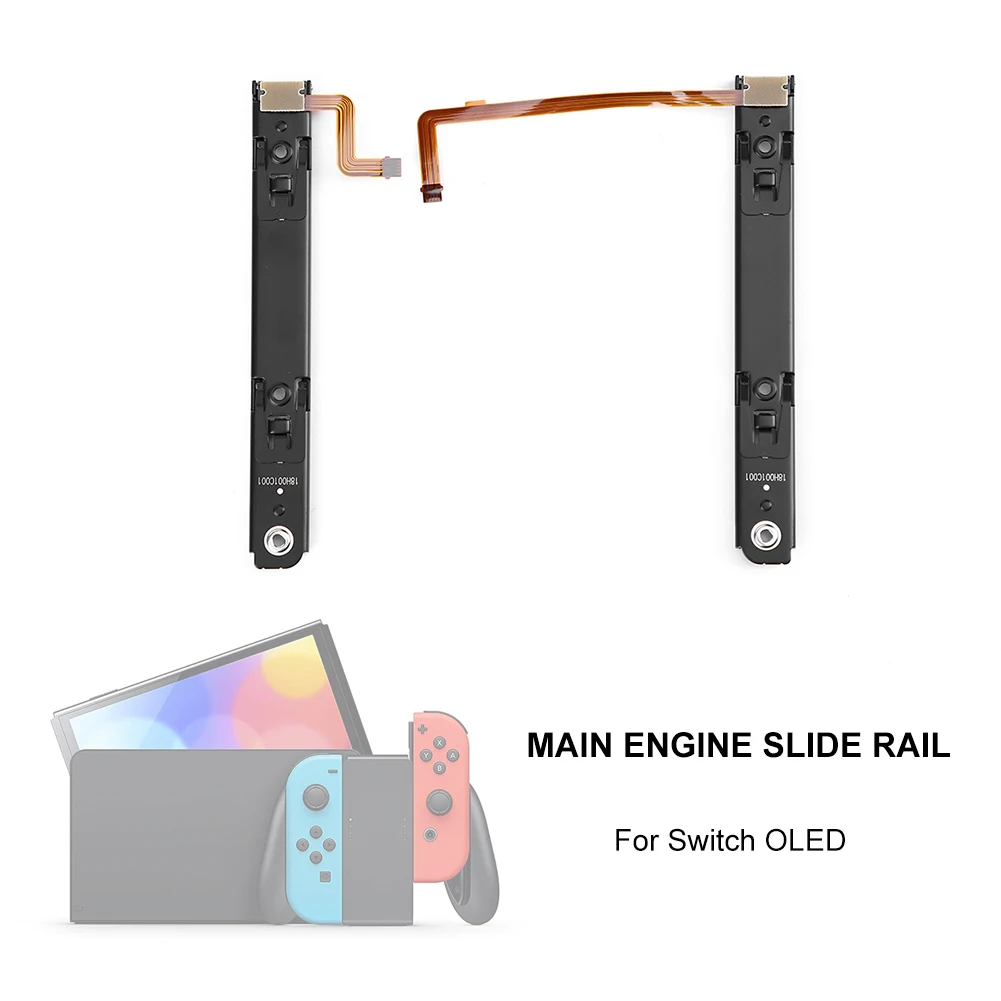 

2pc Right and Left Slide Rail Repair Part with Flex Cable Fix Part for Nintendo Switch OLED Console NS Rebuild Track Repair Part
