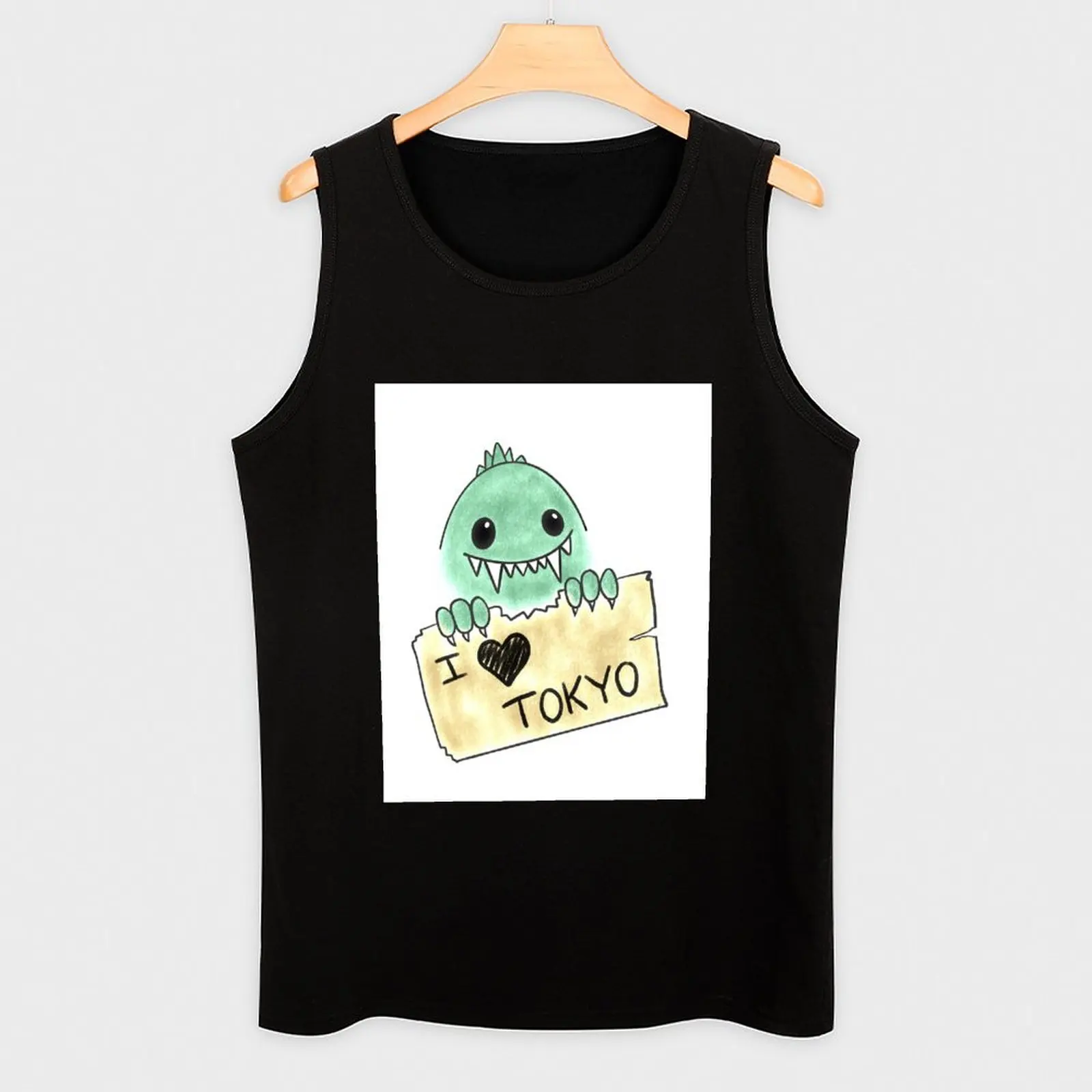 Gojira Loves Tokyo майка одежда для бодибилдинга мужской топ в стиле аниме спортивный