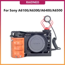 A6100 A6300 A6400 A6500 카메라 케이지 소니 A6000 액세서리 Vlog 케이스 핸드 헬드 브래킷 콜드 슈 마이크, LED 라이트 마운트 비디오 리그