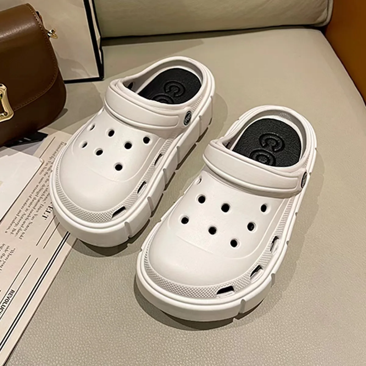 Shevalues Summer Women Heels Slippers Outdoor Platform Clogs Sandals Female EVA Light Non-slip Home Slides Flip Flop Garden Shoe