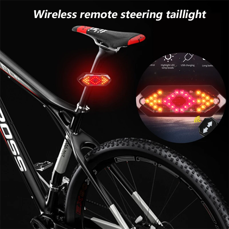 

Bicycle Turn Signal Rear Light Remote With horn Lighting USB Lamp Brake Lights Sensor Bike Accessories Mountain MTB Motorcycle