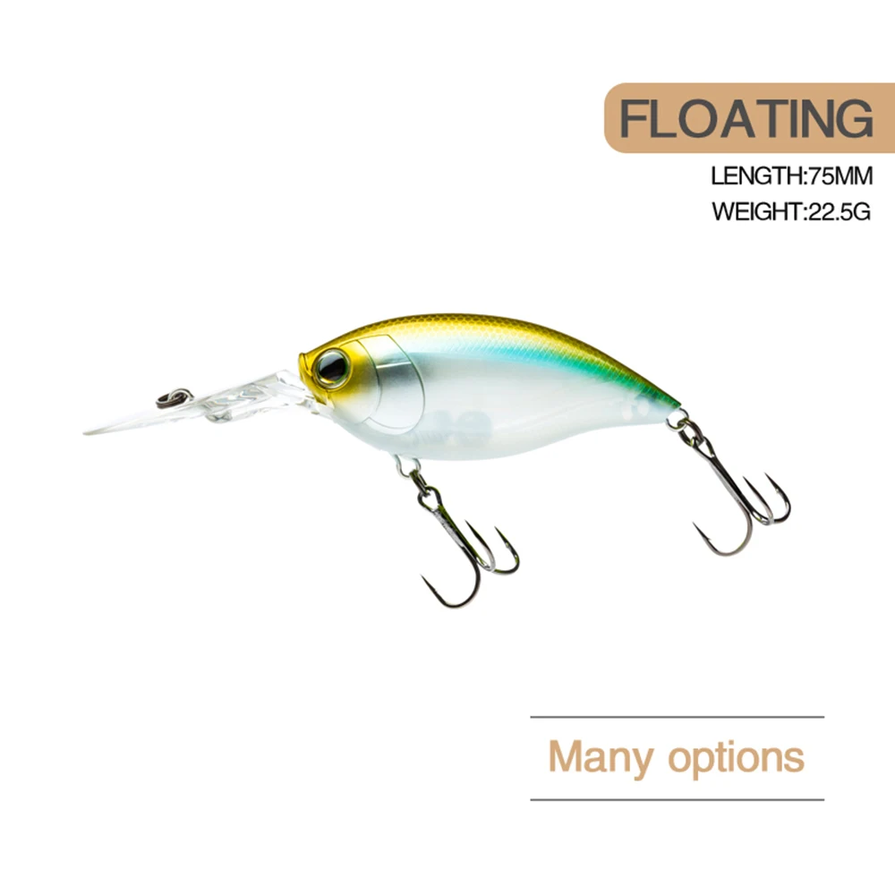 7,5 см 22,5 г Рыболовная приманка длинным губой лазерным воблером кранкбейтом плавающим шумовым океанским искусственным приманкой.