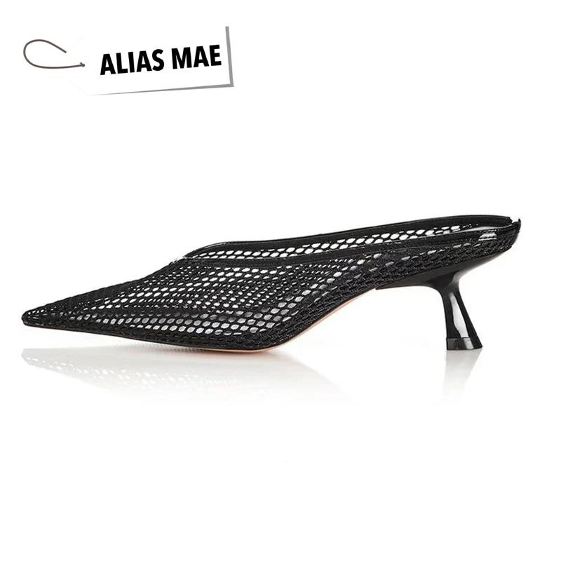 Женская летняя Классическая сетка на тонком каблуке с острым носком и высоким