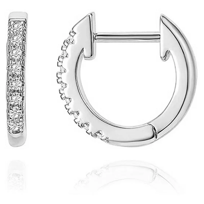 

Huitan Simple Stylish Mini Circle Hoop Earrings for Women Dazzling CZ Versatile Design Female Earring Fancy Gift Fashion Jewelry