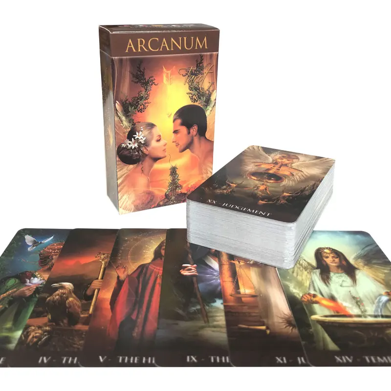 

Hot sales Arcanum Tarot Oracle Card Fate Divination Prophecy Card Family Party Game Tarot 78 Card Deck PDF Guide