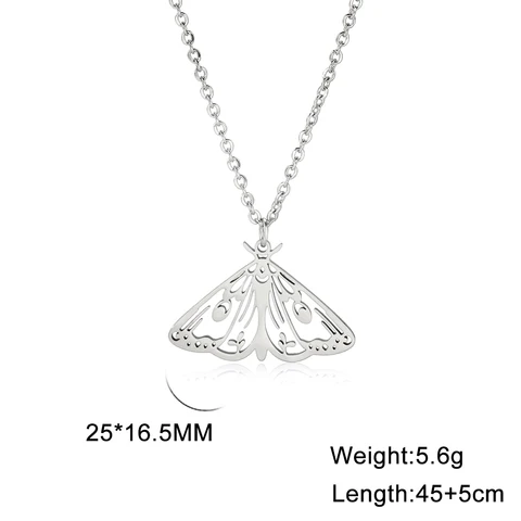 Amaxer Luna Moth Ожерелье из нержавеющей стали