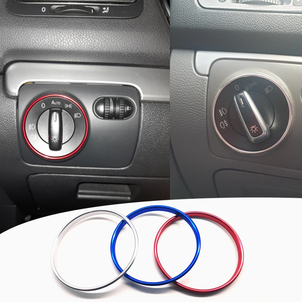 Наклейка на переключатель фары из алюминиевого сплава для Volkswagen VW PQ35 PQ46 Golf Jett MK5 MK6