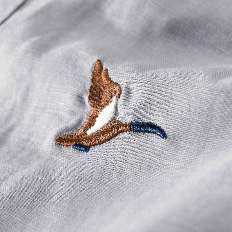 Рубашка Мужская льняная с длинным рукавом дизайнерская Повседневная модная