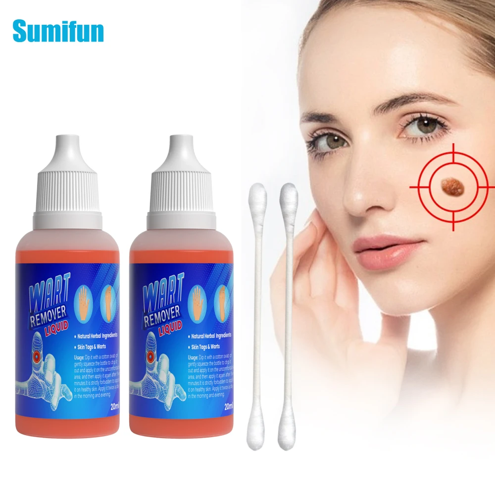 

1/2Pcs Sumifun Wart Remove Liquid Treat Skin Tag Mole Foot Corn Antibacterial Ointment Body Repair Massage Health Care Lotion