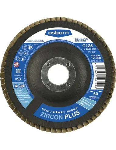 DRONCO 5242309100 циркон плюс (G AZ) 125 мм зерна 120 абразивный листовой диск и Выпуклое