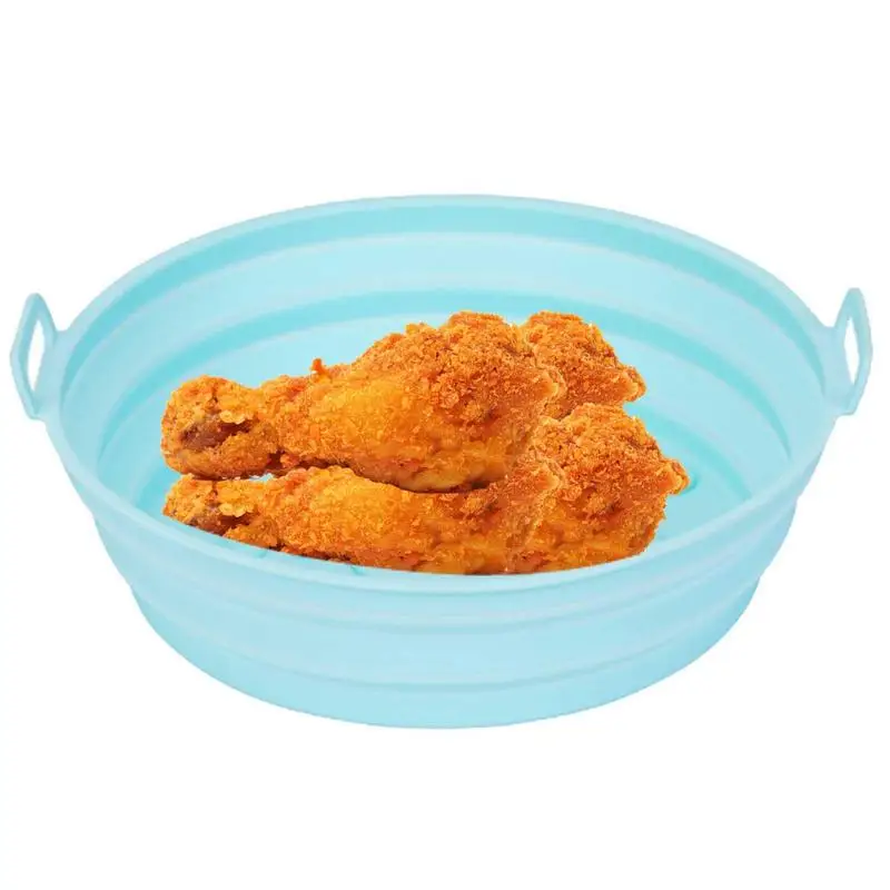 

Air Fryer Silicone Pot | Food Grade Silicone Air Fryer Liners | Air Fryer Pot Bowl with 2 handles Heat Resistant Reusable Kitche