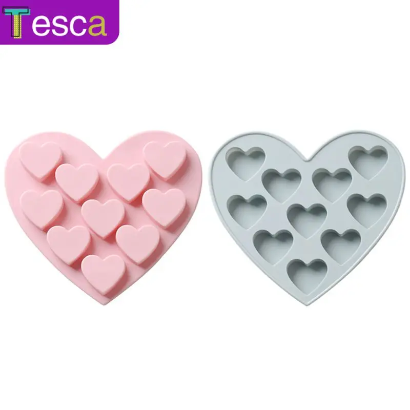 

Mold 10 Holes Love Heart 3D Shape Non-Stick Silicone Cake Mold Baking DIY Jelly Muffin Mousse Ice-creams Chocolate Tool
