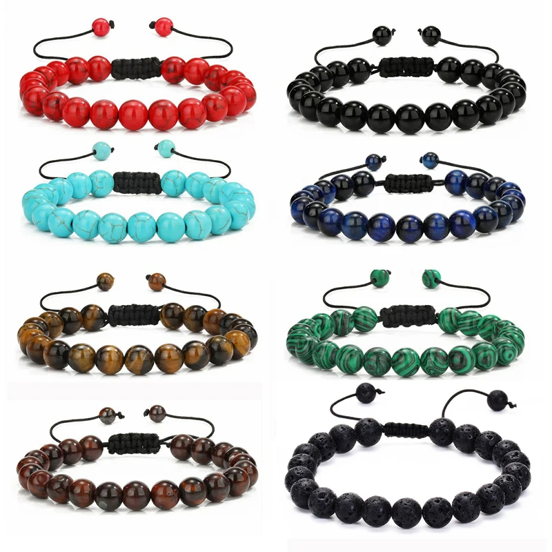 Подарок другу ювелирные изделия винтажный браслет из натурального камня 8 мм