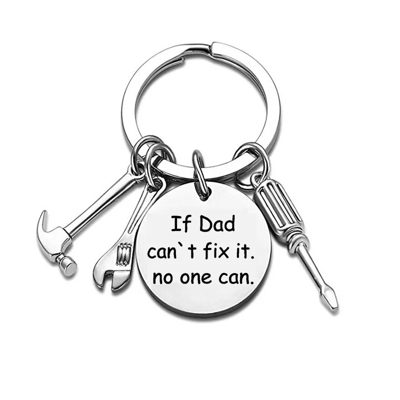 

TULX Tool Hammer Screwdriver Wrench Laser Dad Papa Grandpa If Daddy Can't Fix It Keychain For Men's Father's Day Gifts Jewelry