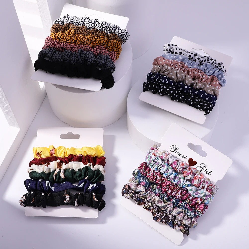 

6 шт./компл. женские Однотонные резинки для волос, заколки для конского хвоста, резинки для волос, эластичные резинки для волос, головные убор...