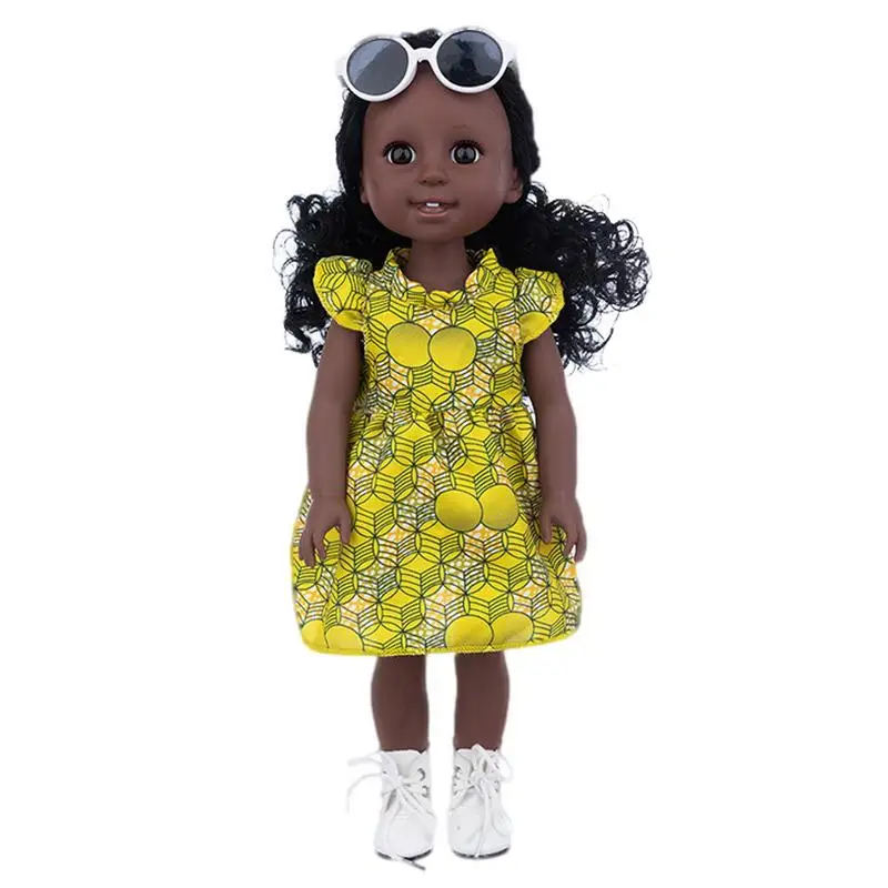 

Black Girl Dolls Realistic Simulation Black Skin Doll Handmade Dress-up Toys 15inch Soft Body Doll For Girls Children