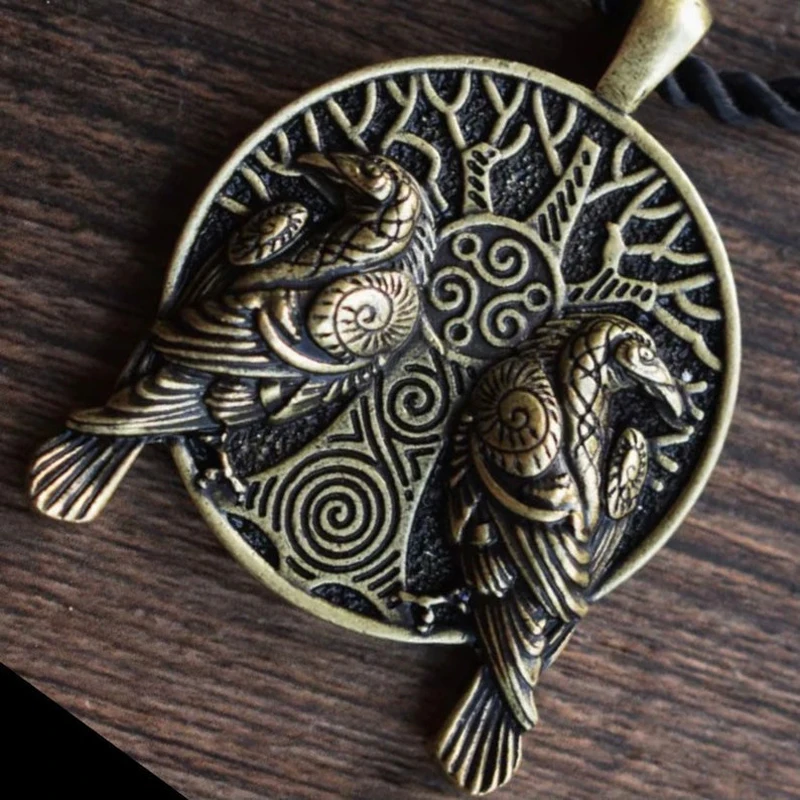 

Norse Mythology Eagle Pendant For Men And Women Vintage Gold Color Silver Color Necklace Retro Accessories Jewelry Party Gift