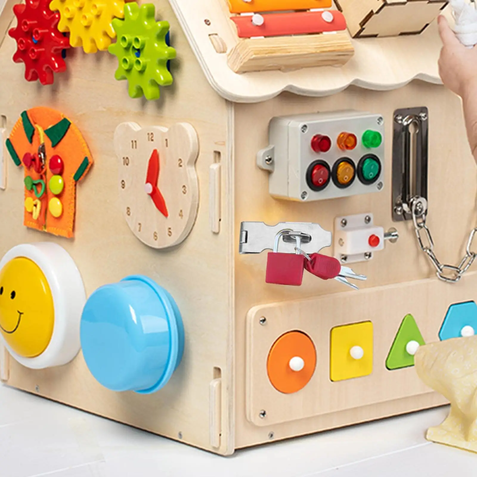 

Аксессуары для занятой доски Монтессори, доска для занятий развивающей мелкой моторикой, замок для дома, для мальчиков, девочек, малышей