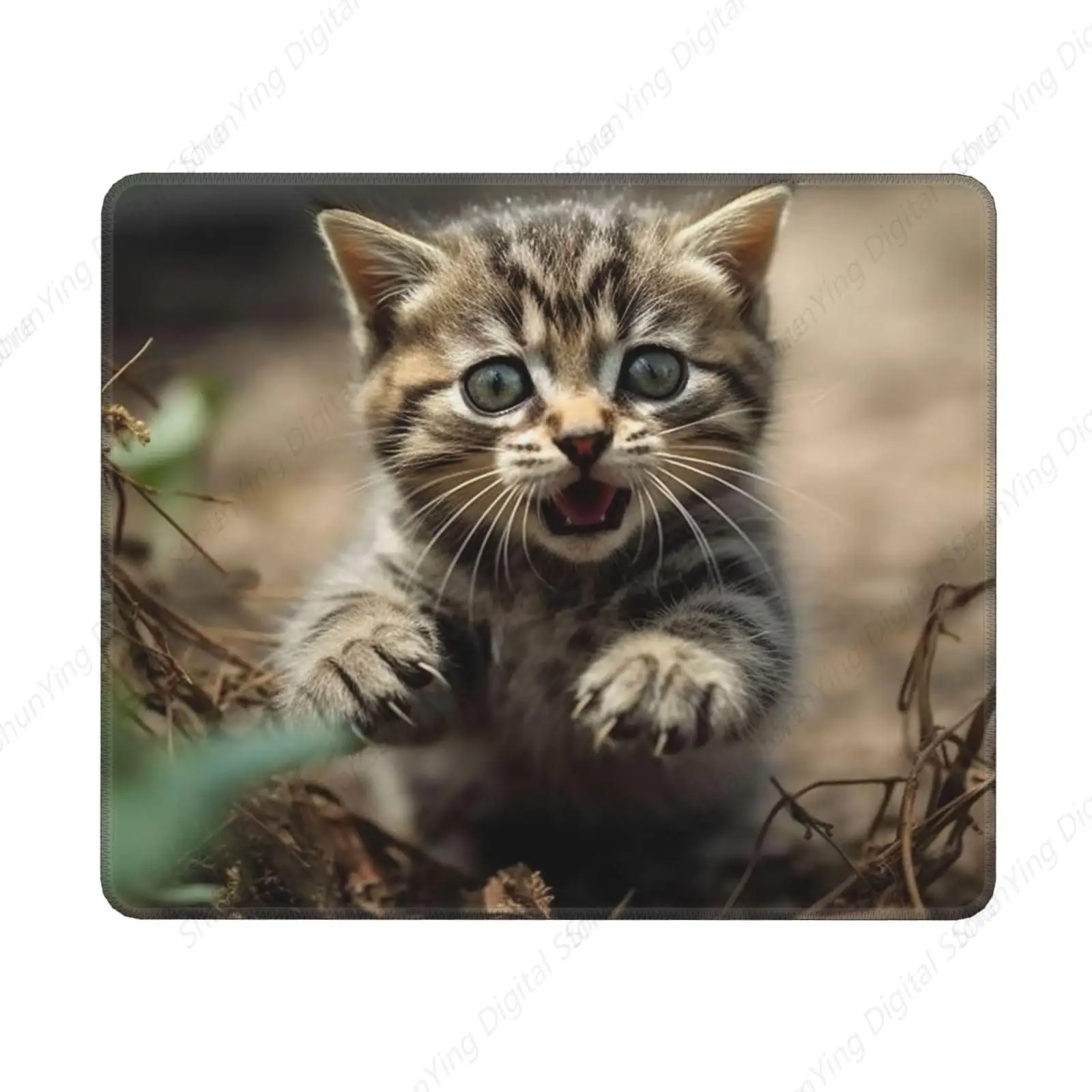 Коврик для мыши с резиновым противоскользящим игровым столом изображением кота