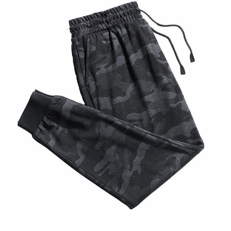 Мужские осенне-зимние замшевые камуфляжные спортивные брюки 2022 однотонные