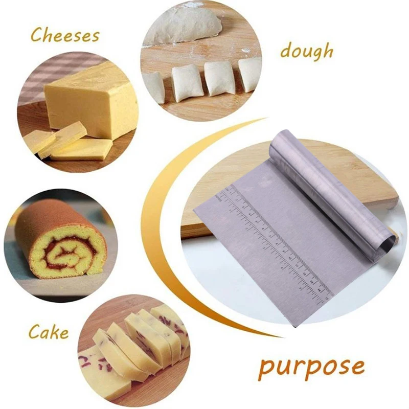 Скребок для теста пиццы из нержавеющей стали кухонный скребок выпечки