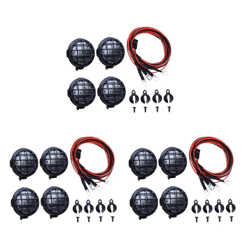 

12X 4 LED White Light With Lampshade For 1/10 Traxxas Hsp Rc Crawler Accessory Rc Car Parts C