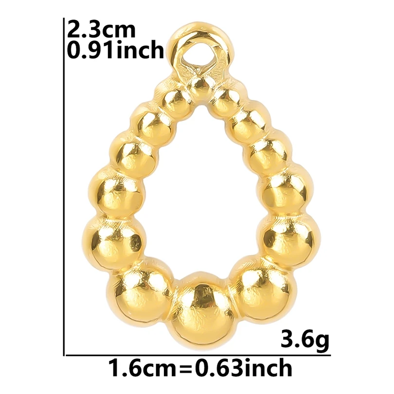 3pcs Hollow Out Charms Stereoscopic Water Droplet Shape Pendants For Jewelry Earrings Necklaces Geometric Oval Crafts Component