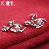 doteffil 925 sterling silver aaa zircon stud earring for wedding fashion woman charm jewelry