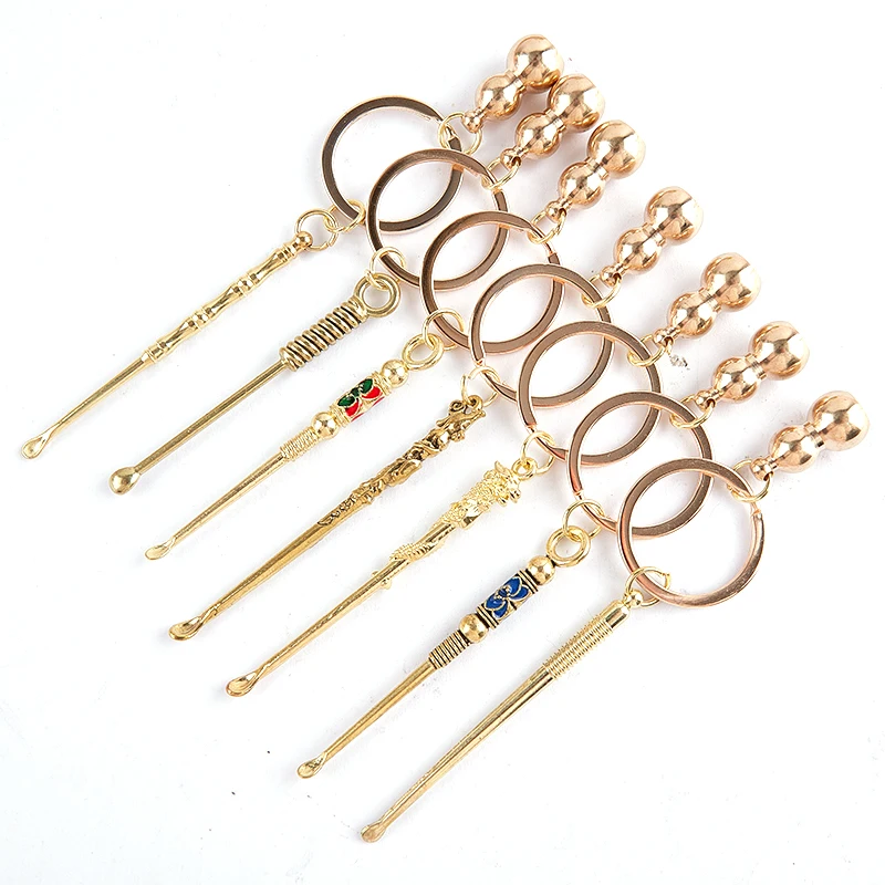 

1Pcs Ear Spoons Retro Brass Portable Ear Pick Curette Cleaner Keychain Pendants