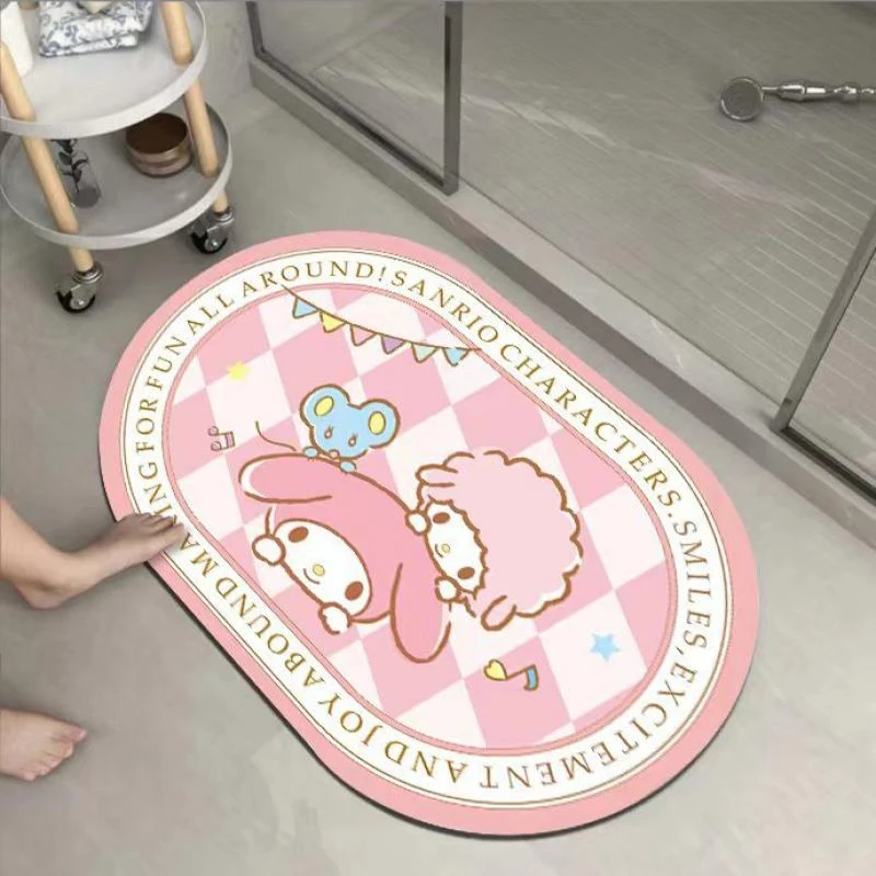 

Sanrio Carpet Hello Kitty My Melody Cartoon Fresh and Sweet Kawaii Girl Anti-Slip Floor Mat Outdoor Rugs Fashion Front Door Mats