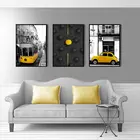 Постер на автомобиль с автобусом, Декор, настенная Картина на холсте, скандинавский черно-белый пейзаж в европейском ретро стиле, картина и печать для гостиной