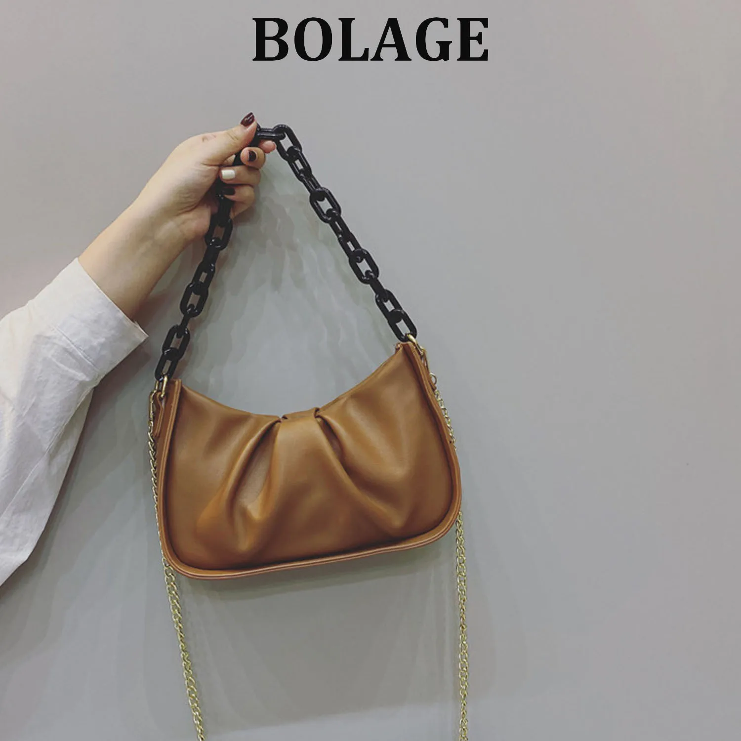 

Niche design pleated cloud bag high-end summer French underarm bag all-match trendy chain one-shoulder messenger bag