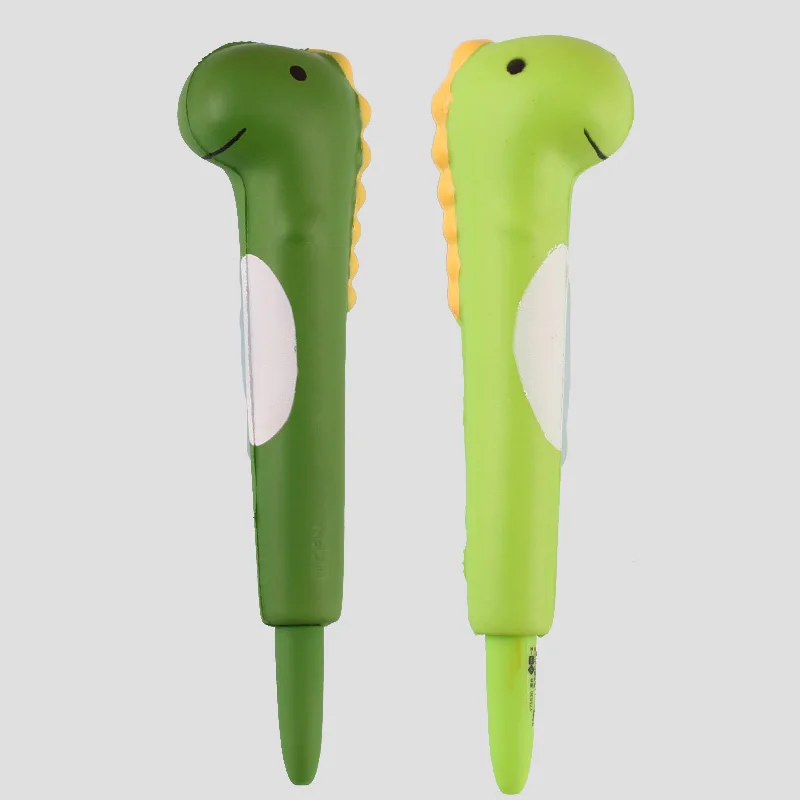 

2pcs dinosaur decompression pen cute creative cartoon students use decompression gel pen deep green and light green