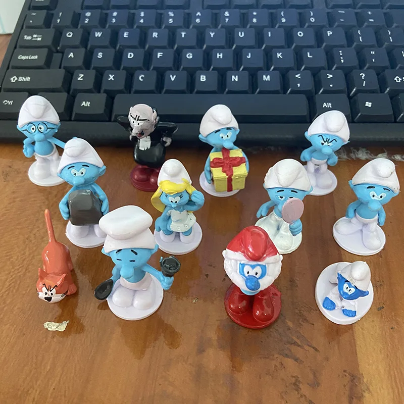 Фигурка Диснея из мультфильма Smurfs аниме модель ПВХ игрушки милый синий дух