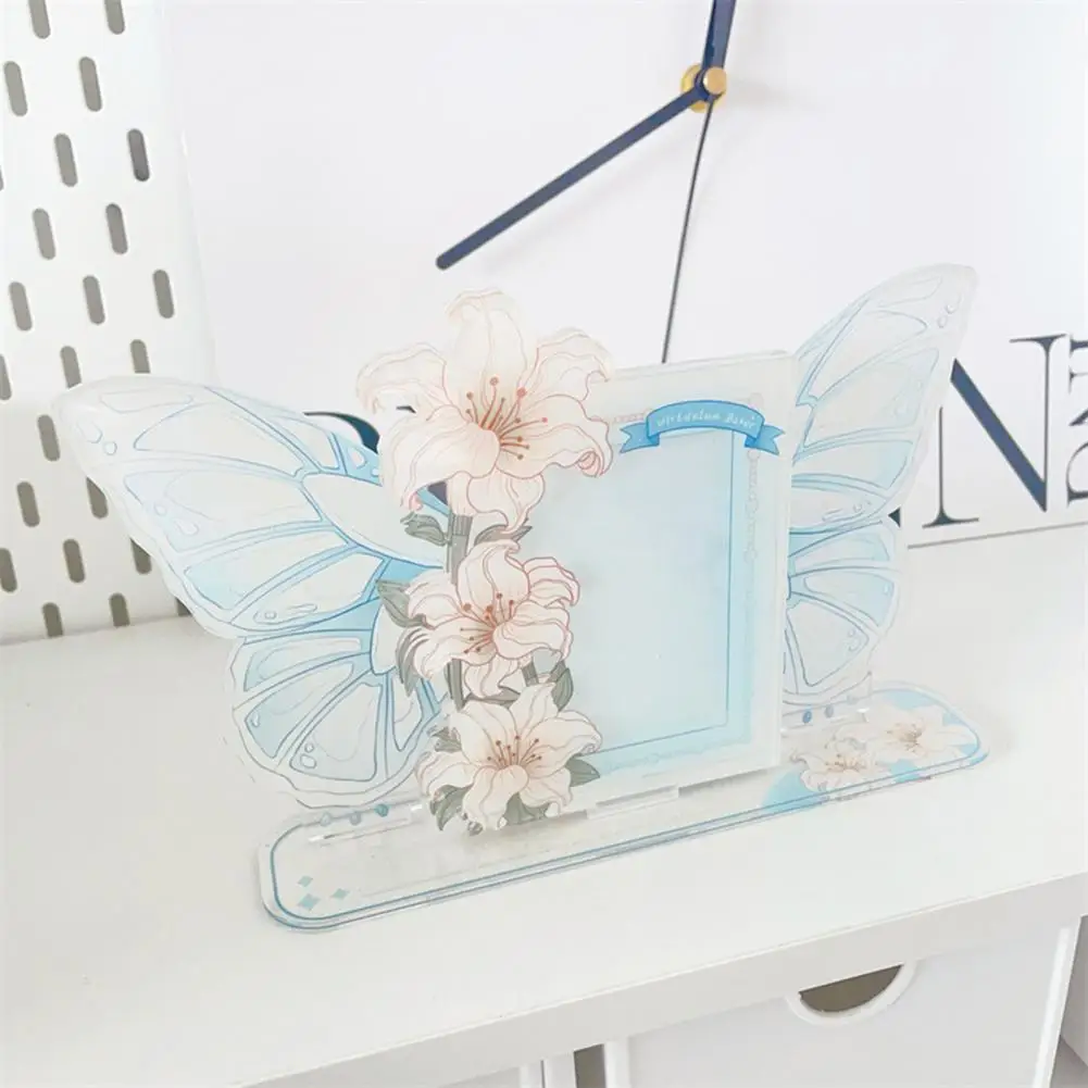 Сверхпрочный держатель для фотокарт Стильный акриловый Kpop тема розы лилии