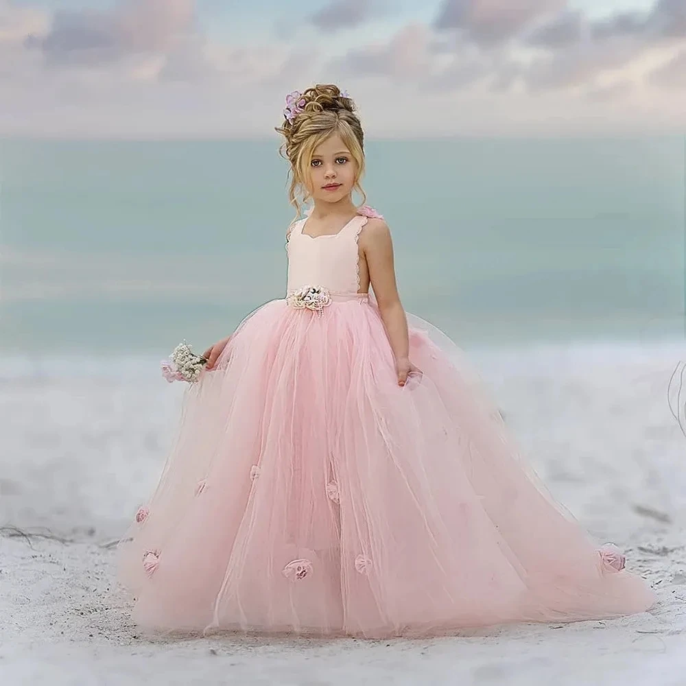 

Элегантное розовое официальное платье с цветочным рисунком для девочек на свадьбу, день рождения, Первое причастие, конкурс, искусственное дерево
