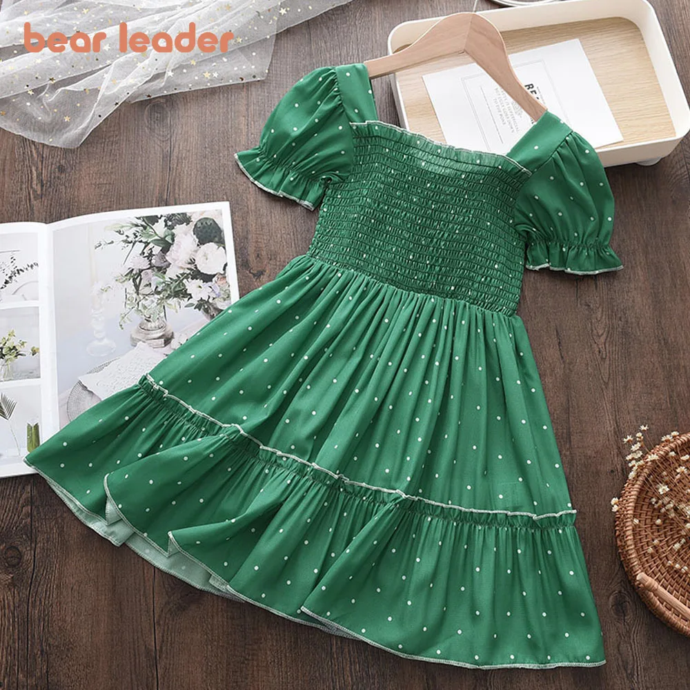 

Bear Leader Polka Dots Girl Princess Dresses 2022 New Fashion Kids Clothes Print Round Neck Dress for Costume 2-6 Years Vestidos