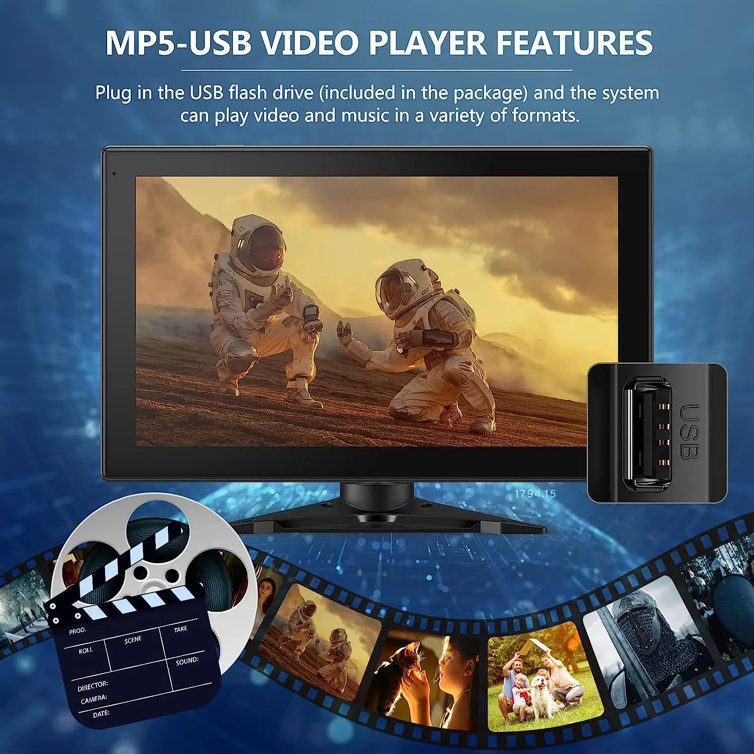 iPoster 10 1 &quotсенсорный экран DVR четырехканальный монитор AHD 1080P Bluetooth USB MP5 + зарядное