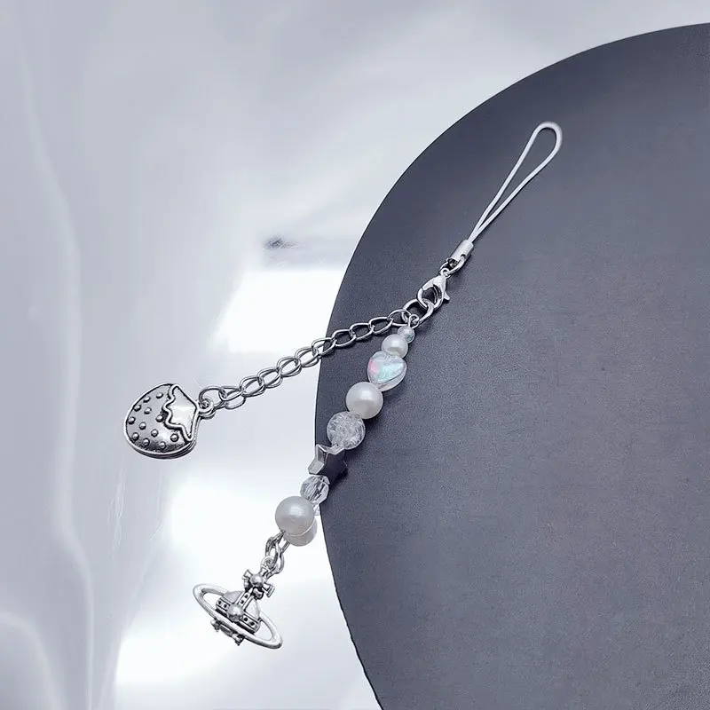 Новый модный сладкий имитация жемчуга строка планета клубника цепи мобильного