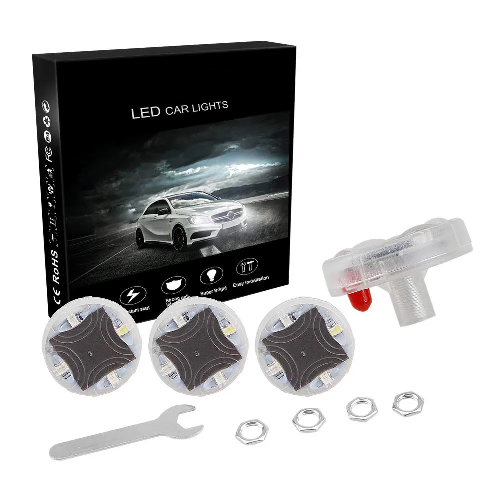 

Car Tire Wheel Lights, 4pcs Car Wheel Tire Air Valve, Hub Lamp Cap Light with Motion Sensors Colorful LED Tire Light Gas Nozzle