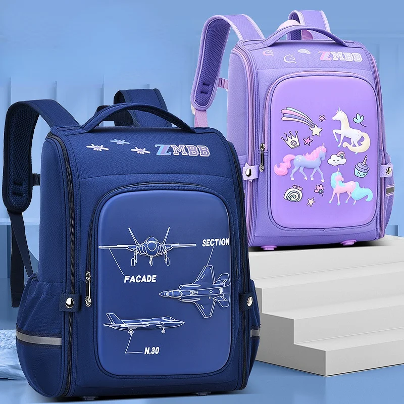 Grade 1-6 Students Children Cartoon Unicorn Galaxy Oxford Backpacks 2022 New Girls Boys Fashion Cute Large Capacity Schoolbags