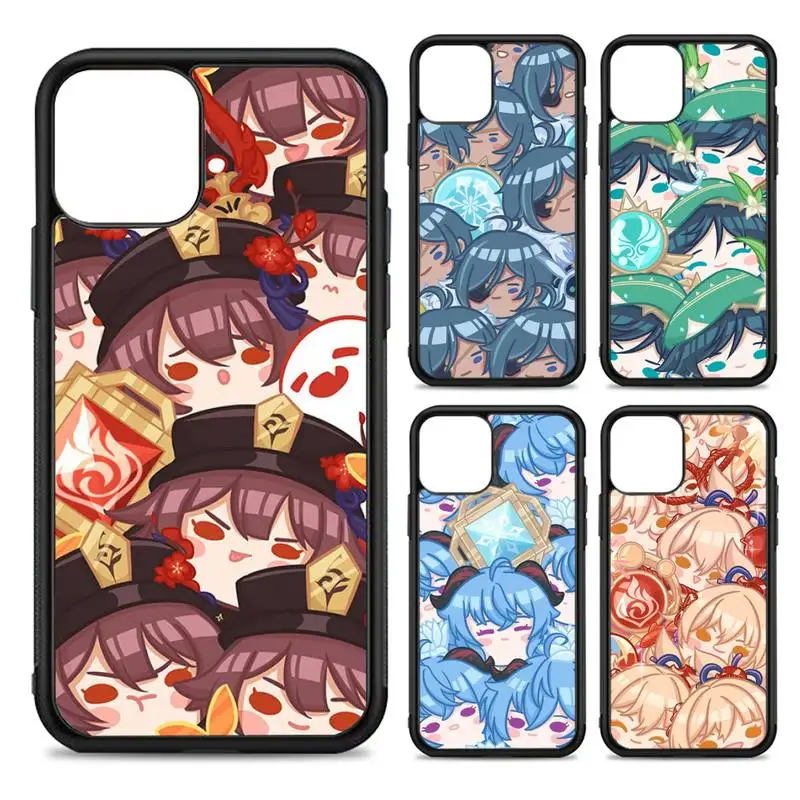 

Genshin Impact Anime Cute Phone Case Silicone PC+TPU Case for iPhone 11 12 13 Pro Max 8 7 6 Plus X SE XR Hard Fundas