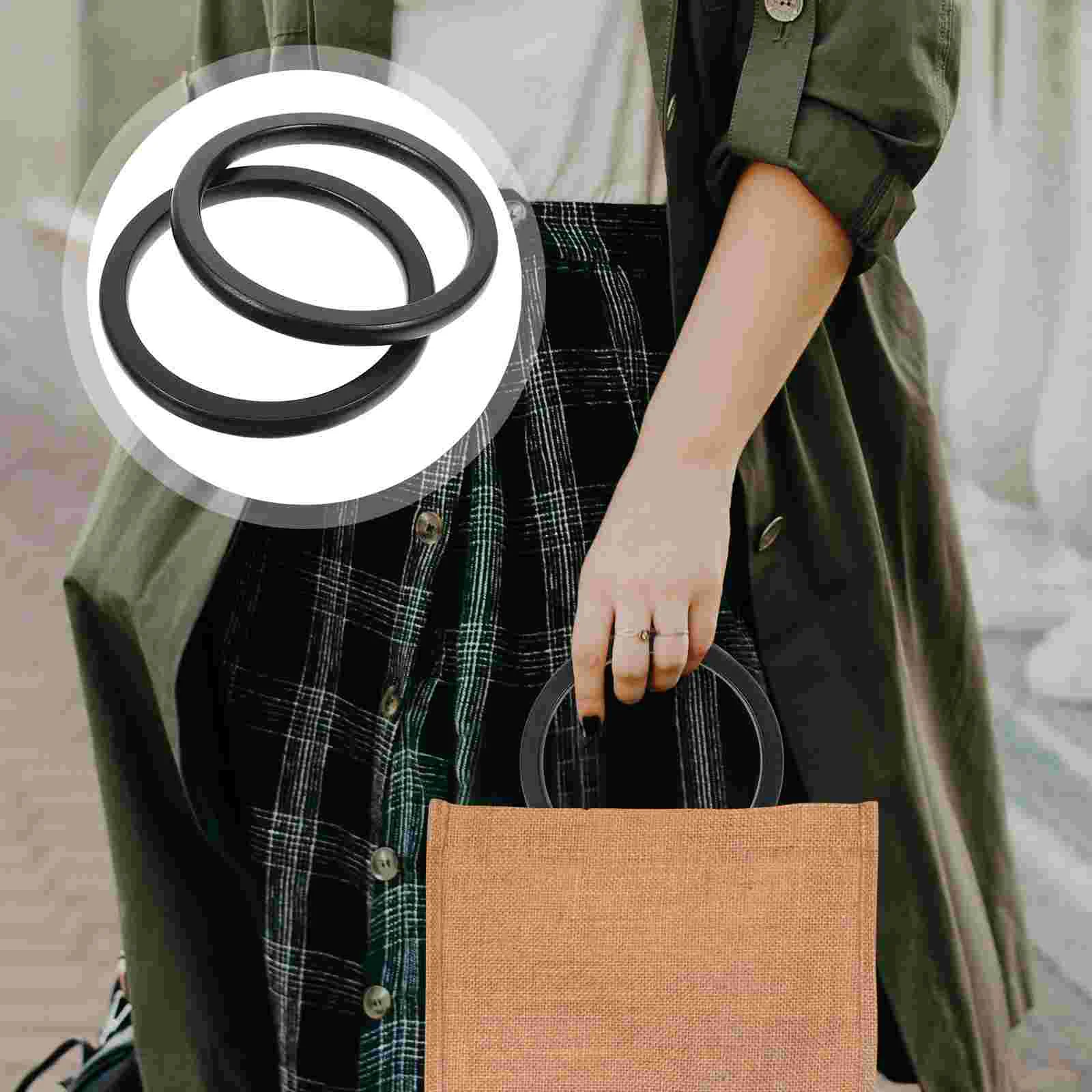 

2 Pcs DIY Handbag Handles Round Bag Handles Delicate Bag Handles Bag Accessories