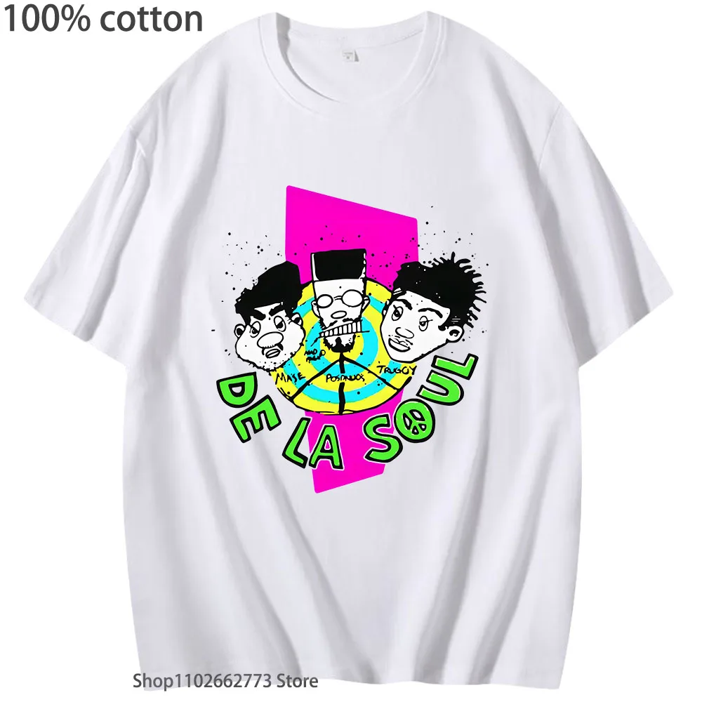 

De La Soul for Fans Graphic T-shirts Men/women Clothes High Street Kpop Tshirt 100%Cotton Tees Fashion Female Tops O-Neck Casual