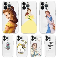 disney beauty and the beast luxury phone case for iphone 13 11 12 pro max x xr xs 7 8 plus se 2020 silicone clear cover fundas